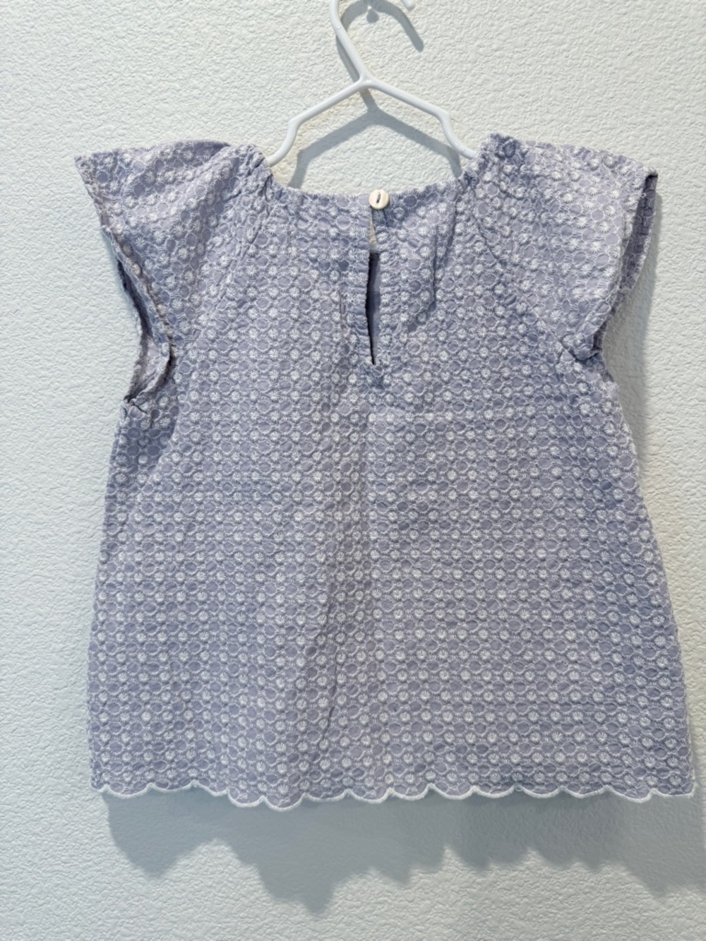 Gymboree Lavender Eyelet Blouse Toddler Garden Scalloped Hem Embroidered Top - Picture 2 of 6